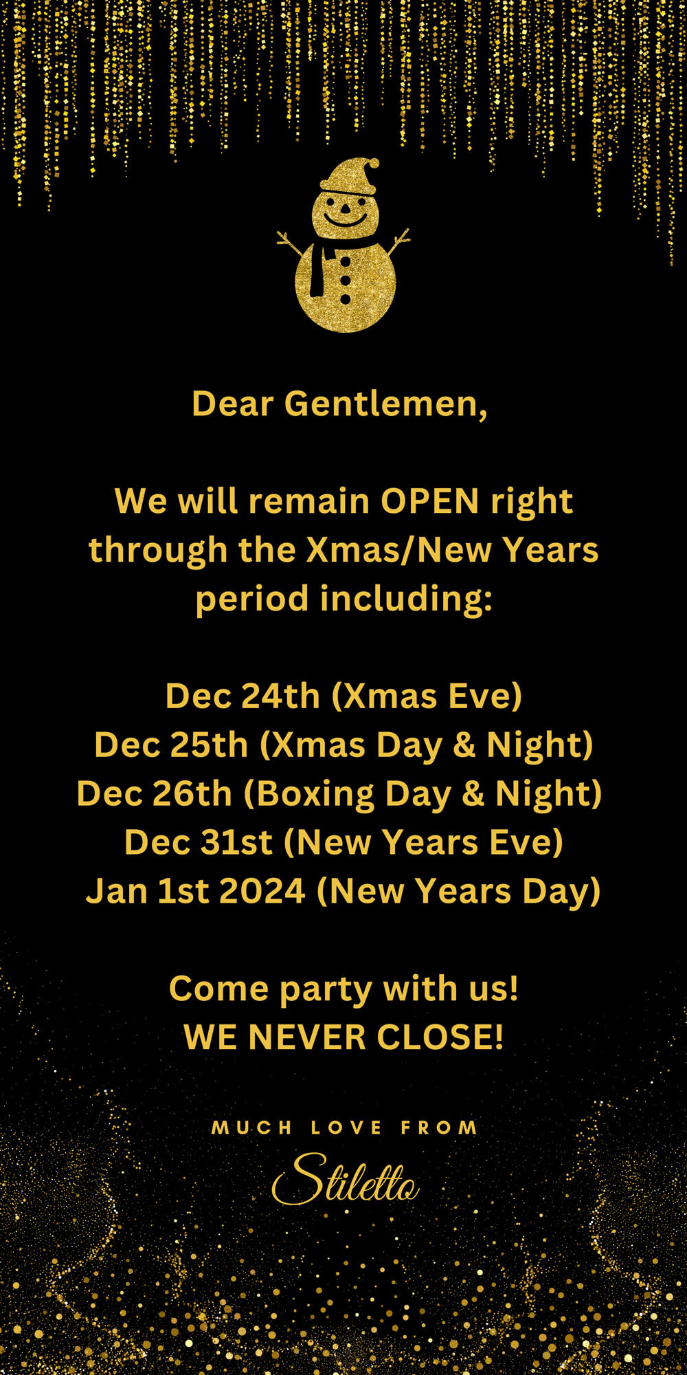 Holiday opening hours 2023/24